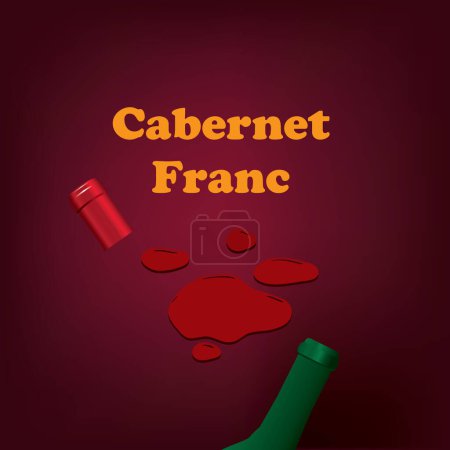 Ilustración de Póster de variedad técnica de uva para la producción de vinos Cabernet Franc - Imagen libre de derechos