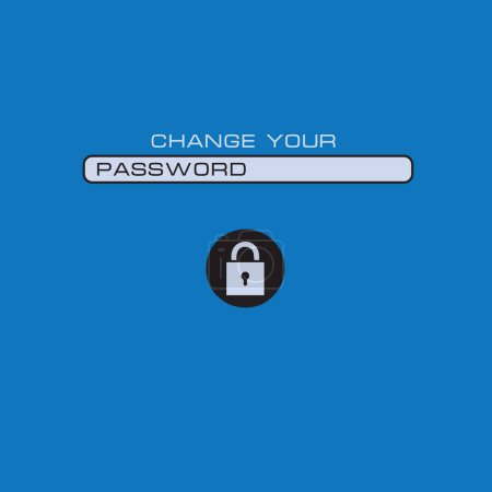 Vektorillustration für das Change Your Password-Ereignis, das die Sicherheit Ihrer Daten gewährleistet