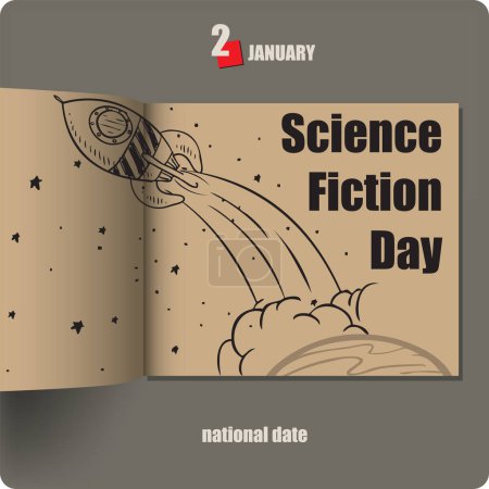 Album spread with a date in January - National Science Fiction Day