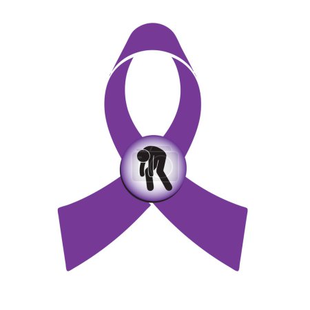 Lilac ribbon symbolizing the disease Chronic Fatigue Syndrome