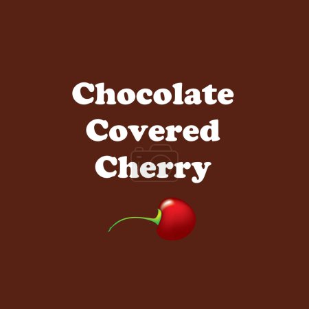 Classic chocolate covered cherry dessert. Vector illustration.