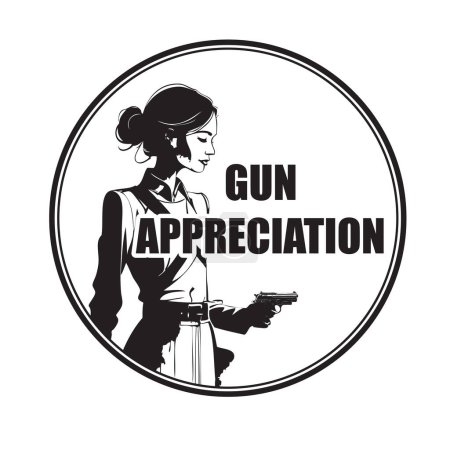 Gun Appreciation handgezeichnetes Vektorbild ohne KI