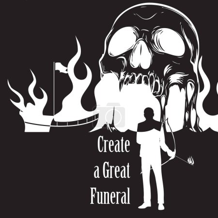 Create a Great Funeral event. Vector illustration.