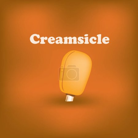 Creamsicle- sweet dessert with orange flavor and color in the form of ice cream