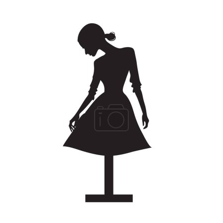 Mannequin on a stand. Hand-drawn vector image without AI