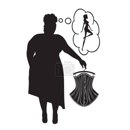 Una mujer gorda con ropa interior adelgazante sueña con una figura delgada