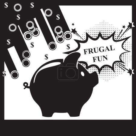 Illustration for Vector illustration partially related to finance Frugal Fun - Royalty Free Image