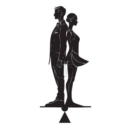 Illustration for Symbol of balance between genders, employees and partners - Royalty Free Image