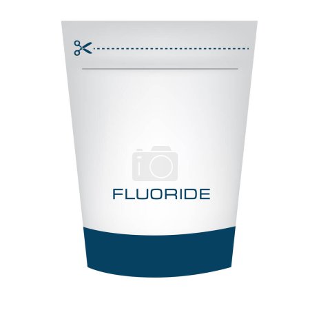 Handgezeichnetes Vektorbild von Einwegverpackungen mit Fluorid ohne künstliche Intelligenz