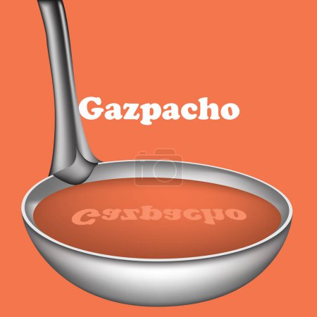 Illustration for Poster of national cuisine of Spain - Gazpacho - Royalty Free Image