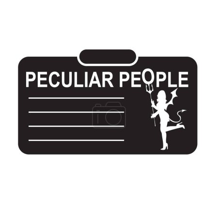 Identification card for peculiar people. Vector illustration.