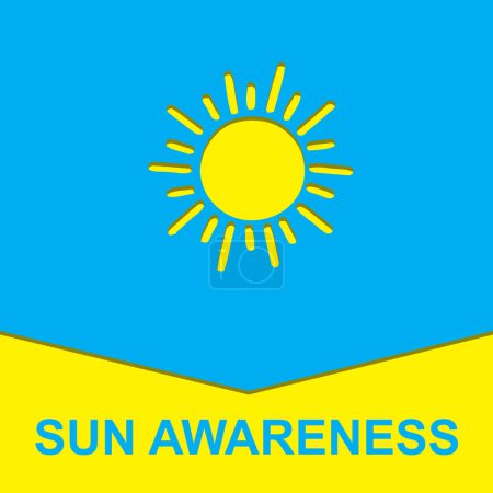 Ilustración vectorial para el tema Conciencia del Sol para entender los beneficios y daños de la exposición solar