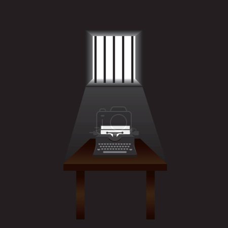 Illustration vectorielle dédiée à l'écrivain emprisonné