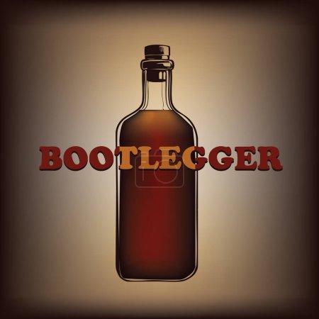 Poster on the historical theme Bootlegger hand-drawn vector image without AI