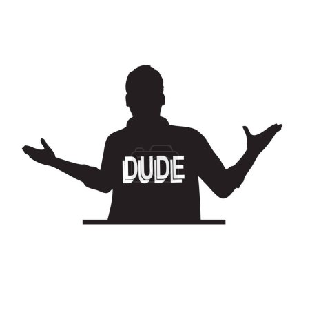 Illustration for The form of address between guys and the lifestyle corresponding to the word Dude - Royalty Free Image