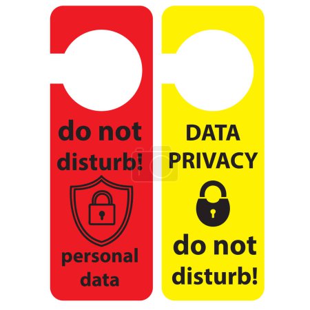 Dos etiquetas que informan sobre la prohibición de acceso a los datos personales