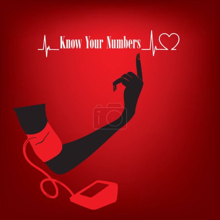 Ilustración de La llamada para saber sus números es una razón para saber acerca de su presión arterial - Imagen libre de derechos