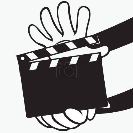 L'un des accessoires durables de l'industrie cinématographique est le clapperboard en main.
