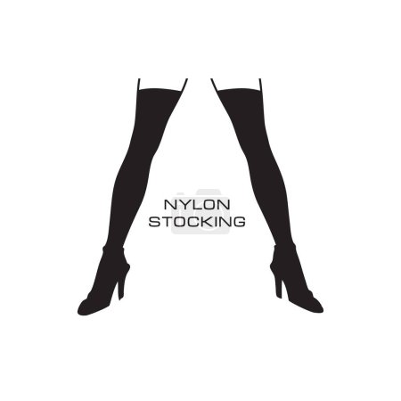 Female legs in nylon stockings. Vector illustration.