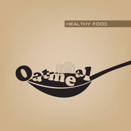 Illustration vectorielle de l'affiche Farine d'avoine pour ceux qui préfèrent une alimentation saine