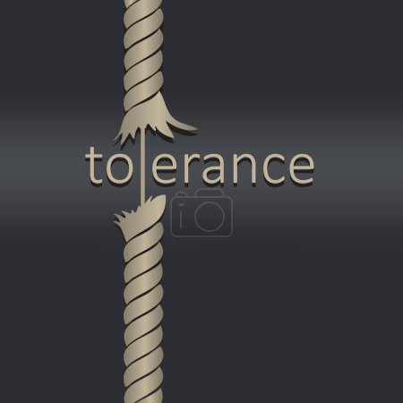 Ilustración de Cartel dedicado a la Tolerancia con el peligro de debilidad de este concepto - Imagen libre de derechos