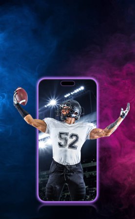 Photo for Sports betting concept. Design for a bookmaker. Download vertical banner for sports website or mobile application. - Royalty Free Image