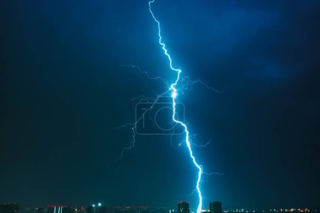 Photo for Lighting at night over the city - Royalty Free Image