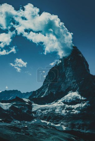 Photo for Alps Matterhorn mountain summer landscape at dramatic light - Royalty Free Image