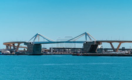 Photo for Movable bridge of Puente Puerta Europa, Barcelona, Spain - Royalty Free Image