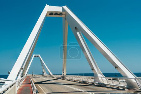 Photo for Movable bridge of Puente Puerta Europa, Barcelona, Spain - Royalty Free Image
