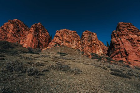Photo for Picturesque landscape with red mountains - Royalty Free Image