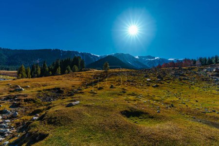 Téléchargez les photos : Beau paysage de montagne à la journée ensoleillée en automne - en image libre de droit
