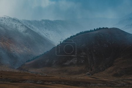 Photo for Dramatic mountain landscape in overcast weather - Royalty Free Image