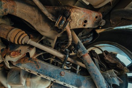 Photo for Car suspension detailed view, rusty details - Royalty Free Image
