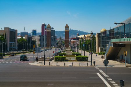 Téléchargez les photos : Barcelone, Espagne - 19 juillet 2018 : Plaza de Espana, la place d'Espagne - en image libre de droit