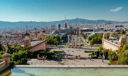 Téléchargez les photos : Barcelone, Espagne - 19 juillet 2018 : Plaza de Espana à Barcelone. Vue panoramique - en image libre de droit