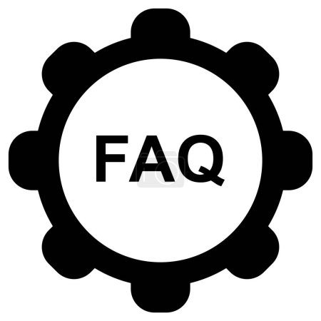 Téléchargez les illustrations : FAQ et roue comme illustration vectorielle - en licence libre de droit
