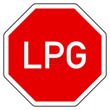 Illustration for LPG and stop sign as vector illustration - Royalty Free Image