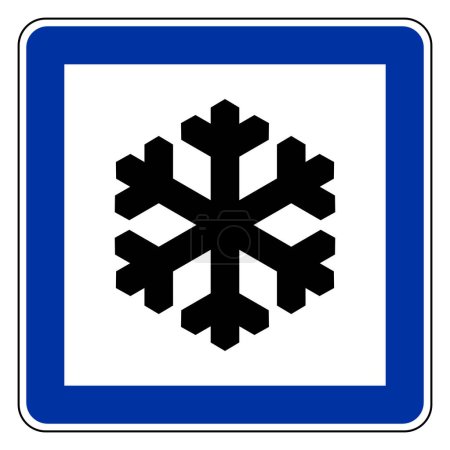 Illustration for Snow flake and road sign as vector illustration - Royalty Free Image
