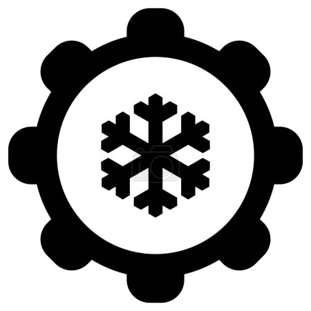 Copo de nieve y rueda como ilustración vectorial
