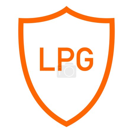 Illustration for LPG and shield as vector illustration - Royalty Free Image