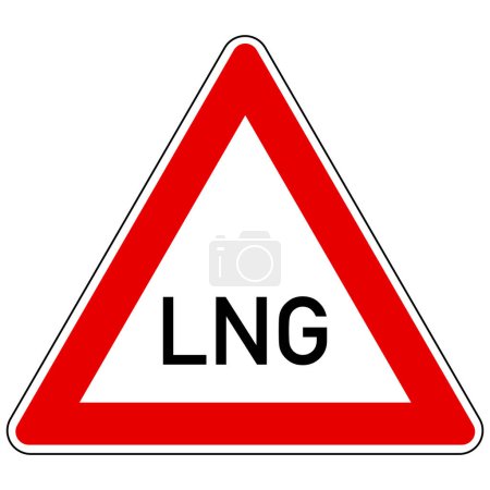 Illustration for LNG and attention sign as vector illustration - Royalty Free Image