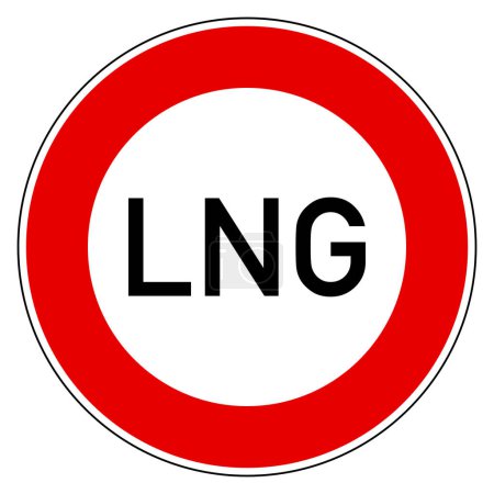 Illustration for LNG and prohibition sign as vector illustration - Royalty Free Image