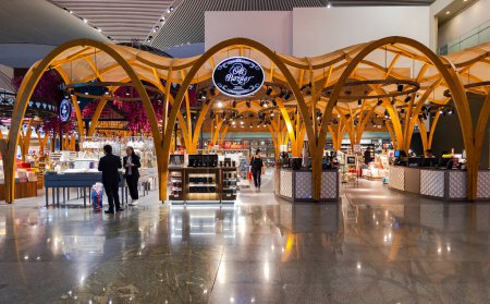 Photo for TURKEY, ISTANBUL, FEBRUARY, 2023:  Modern Istanbul International airport interior with fashion brand store in Duty Free, Istanbul. Turkey - Royalty Free Image