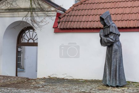 Photo for Black metal statue of a faceless monk in Tallinn. - Royalty Free Image