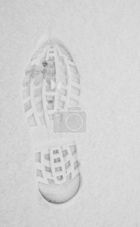 Photo for One boot print on snow background. - Royalty Free Image