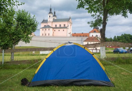 Photo for Camping at the Camaldolese monastery in Wigry, Poland. - Royalty Free Image