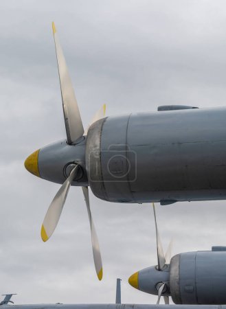 Photo for Airplane propeller with four blades . - Royalty Free Image