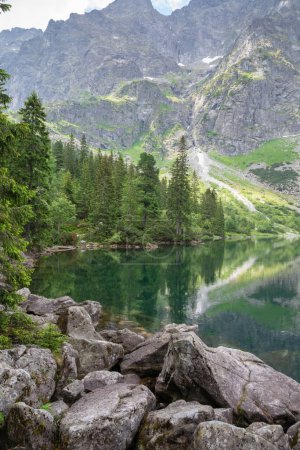Photo for Morskie Oko lake in the Tatra Mountains, Poland. - Royalty Free Image
