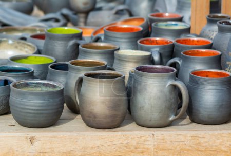 Photo for Clay pottery ceramic for sale on market . - Royalty Free Image